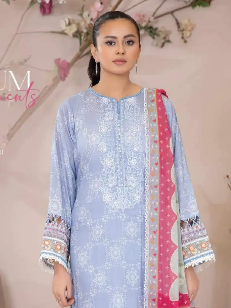Unstiched Pakistani Pure Cotton dress