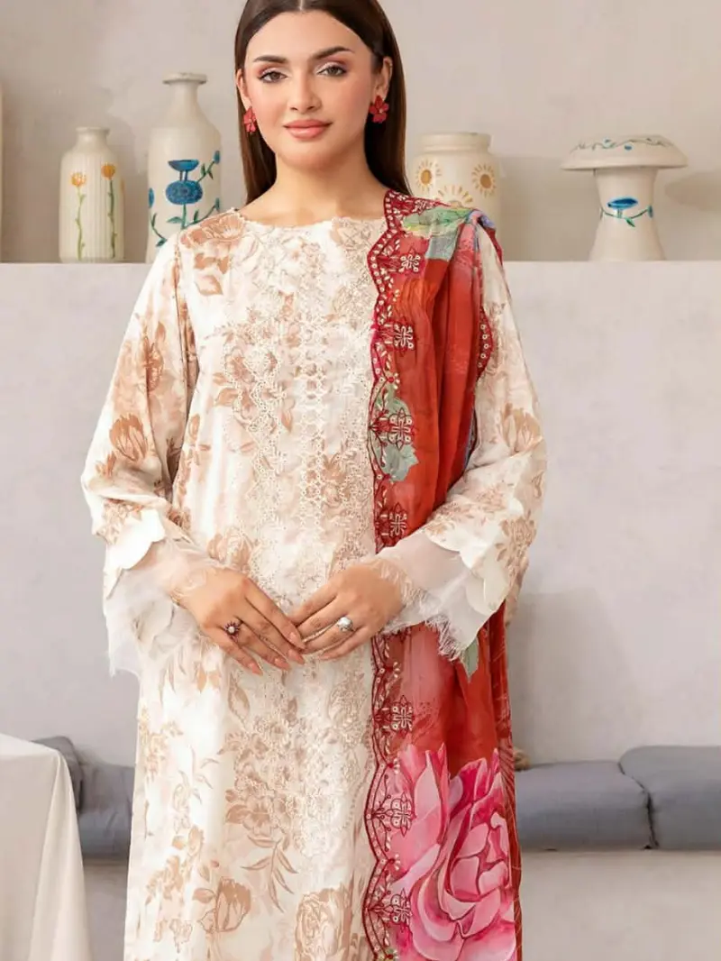 Unstiched Pakistani Pure Cotton dress