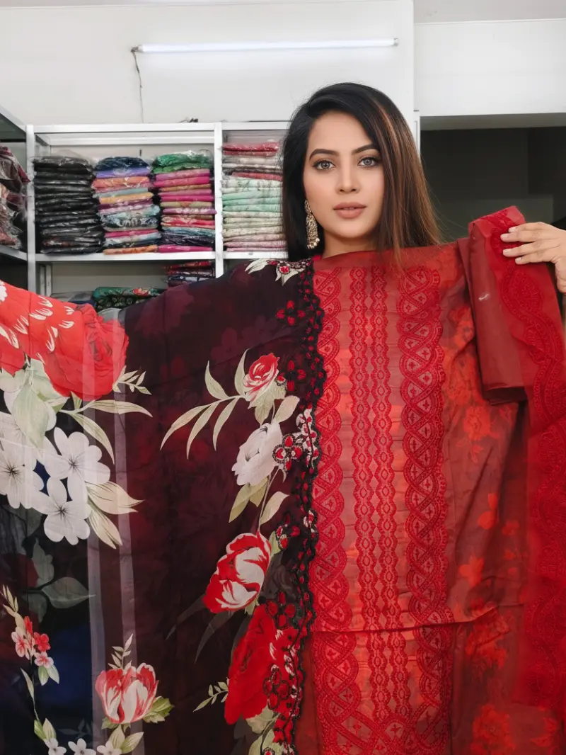 Unstiched Pakistani Pure Cotton dress